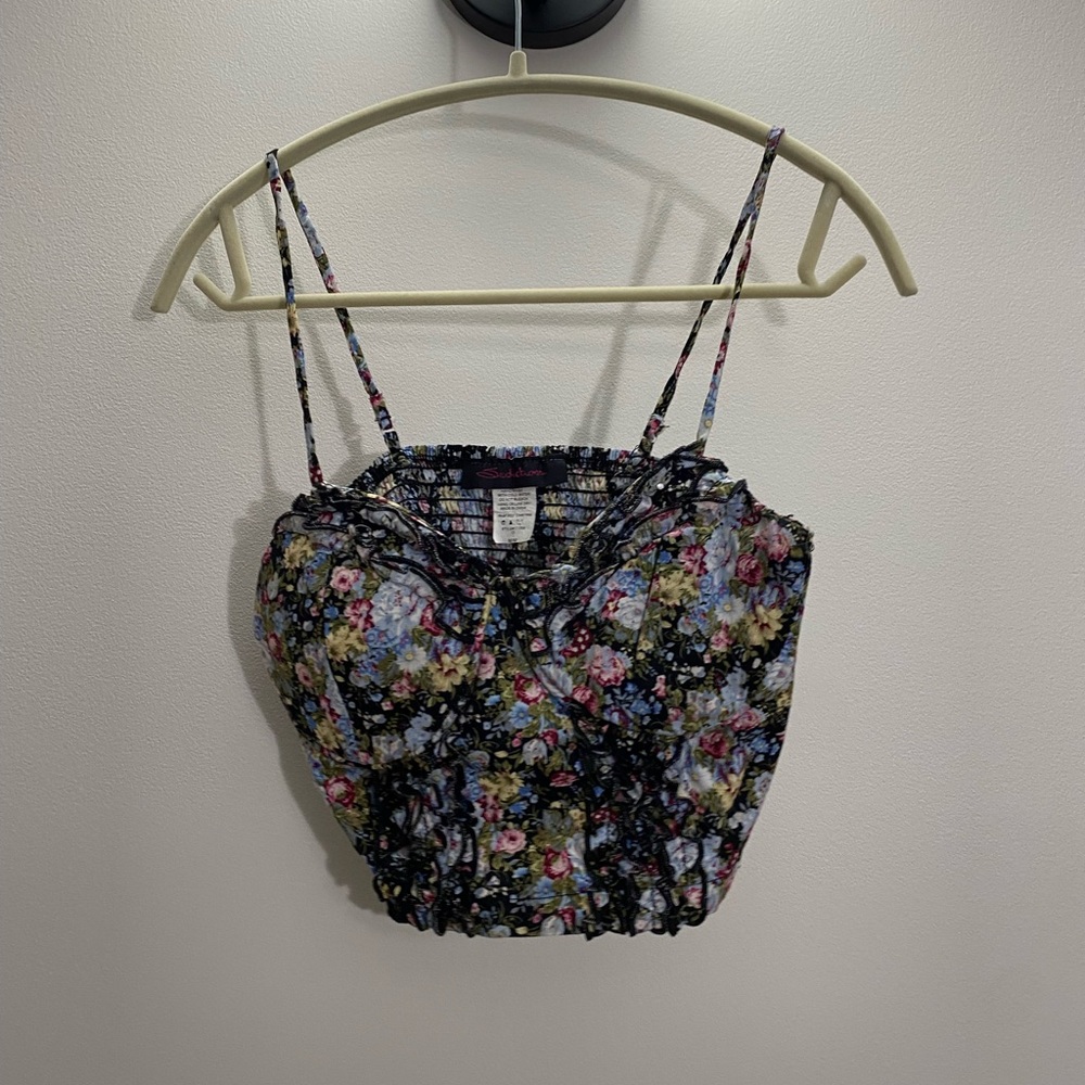 Floral Bustier Crop Top Size Medium